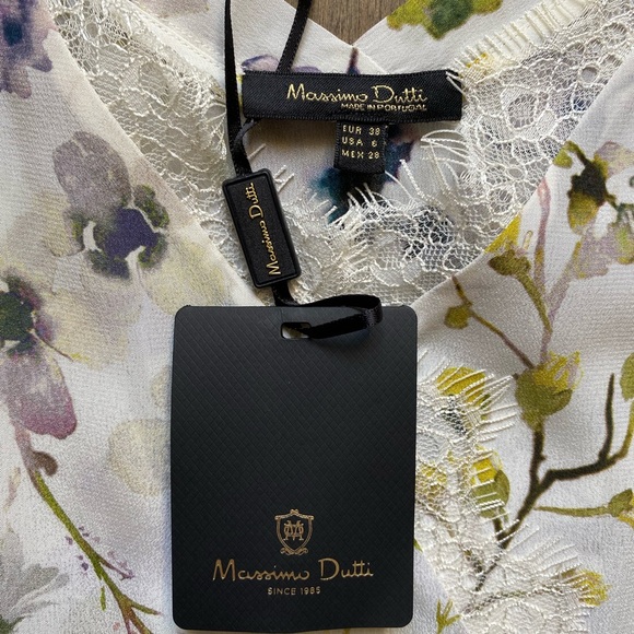 Massimo Dutti camisole dress. Size 6. Cream colour. Floral pattern. - Picture 2 of 7